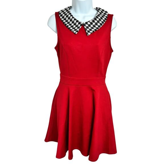 Smak Parlour Womens Dress Size S Red Retro Mod Fit & Flare Sleeveless Collared - Picture 2 of 8